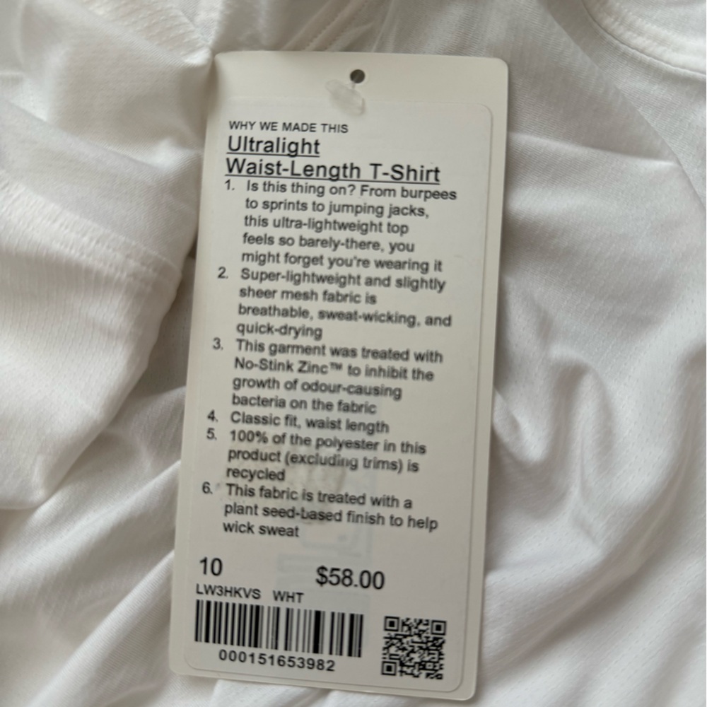 Lululemon Ultralight Waist-Length T-Shirt White - Picture 11 of 11